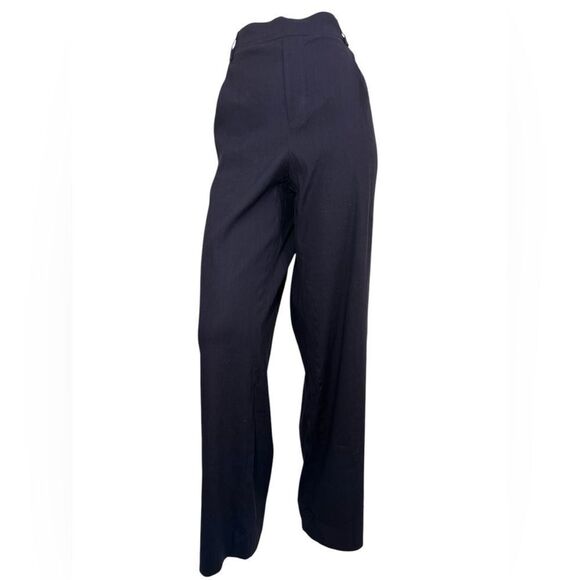 Vince Blue Pleat Front Pull-On Linen Blend Pants New Size Large - Picture 2 of 12